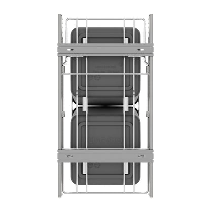 Rev-A-Shelf Double Pullout Trash Cans 27 qt. for Kitchen, Silver, RV-15KD-17C S