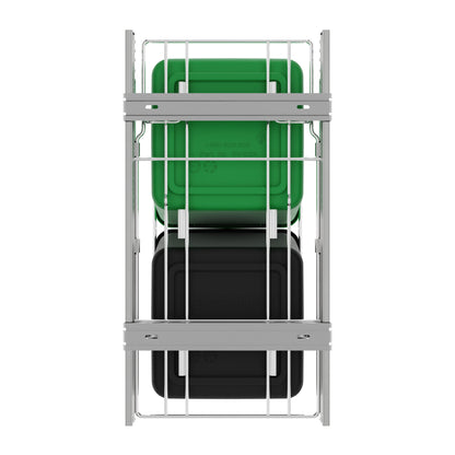 Rev-A-Shelf Double Pullout Trash Can 27 qt. for Kitchen, Green, RV-15KD-1918C-S