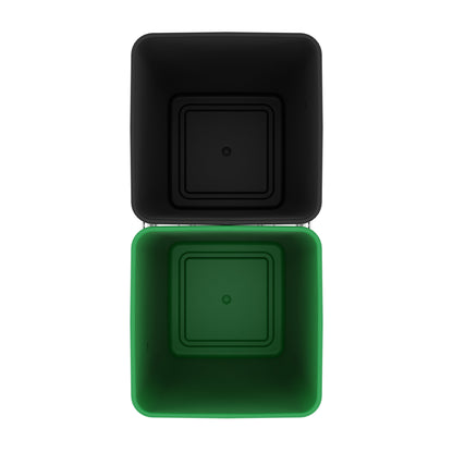 Rev-A-Shelf Double Pullout Trash Can 27 qt. for Kitchen, Green, RV-15KD-1918C-S