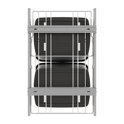 Rev-A-Shelf Double Pullout Trash Can 35 qt. for Kitchen, Gray, RV-18KD-13C-S