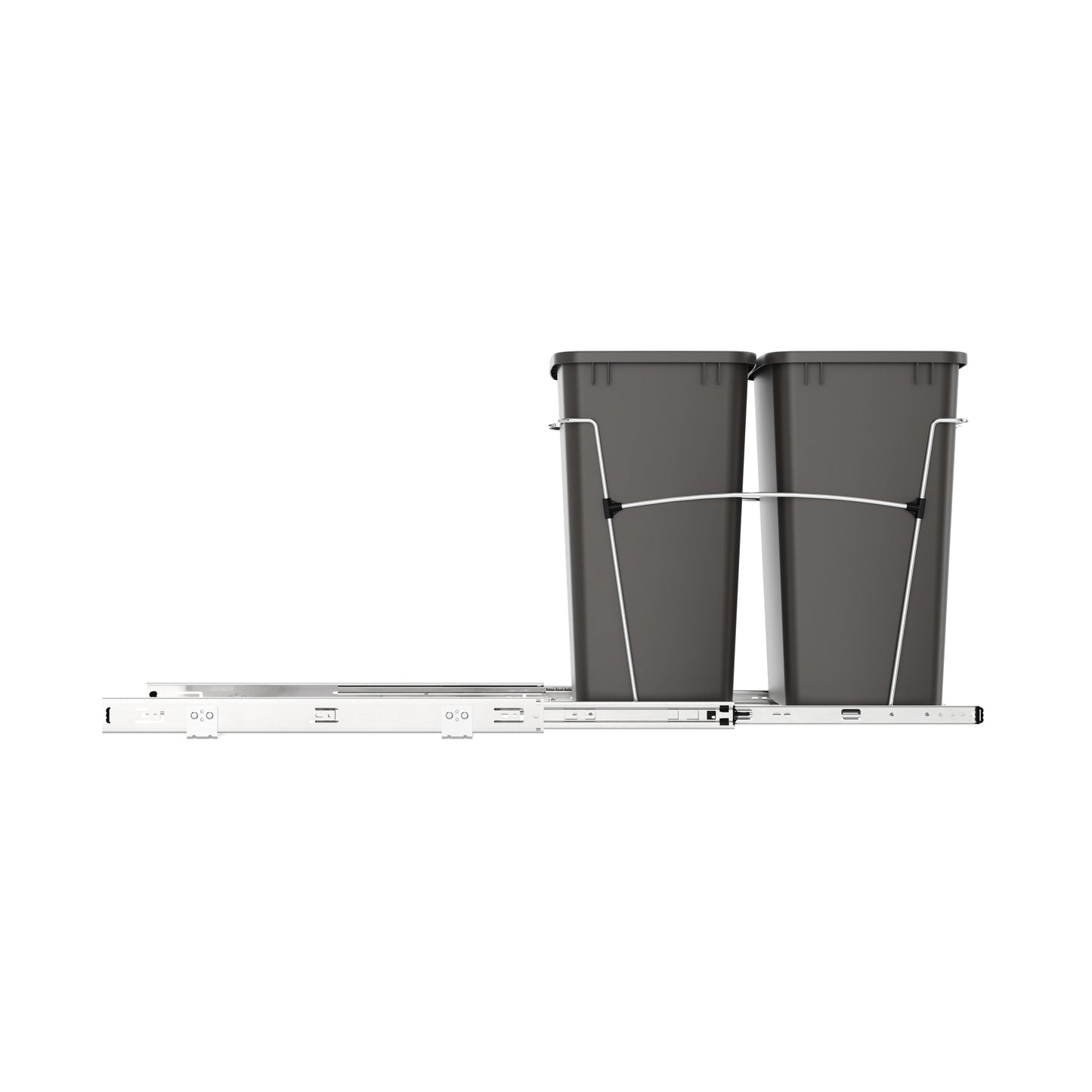 Rev-A-Shelf Double Pullout Trash Can 35 qt. for Kitchen, Gray, RV-18KD-13C-S