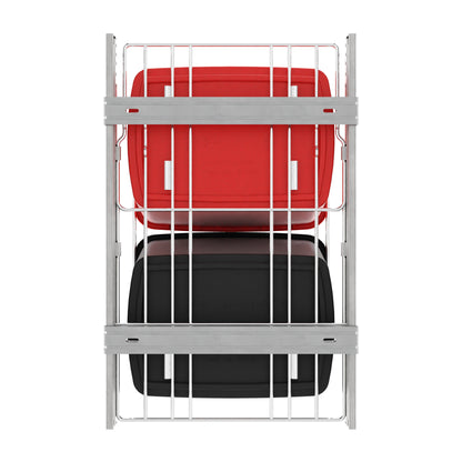 Rev-A-Shelf Double Pullout Trash Can 35 qt. for Kitchen, Red, RV-18KD-1618C-S