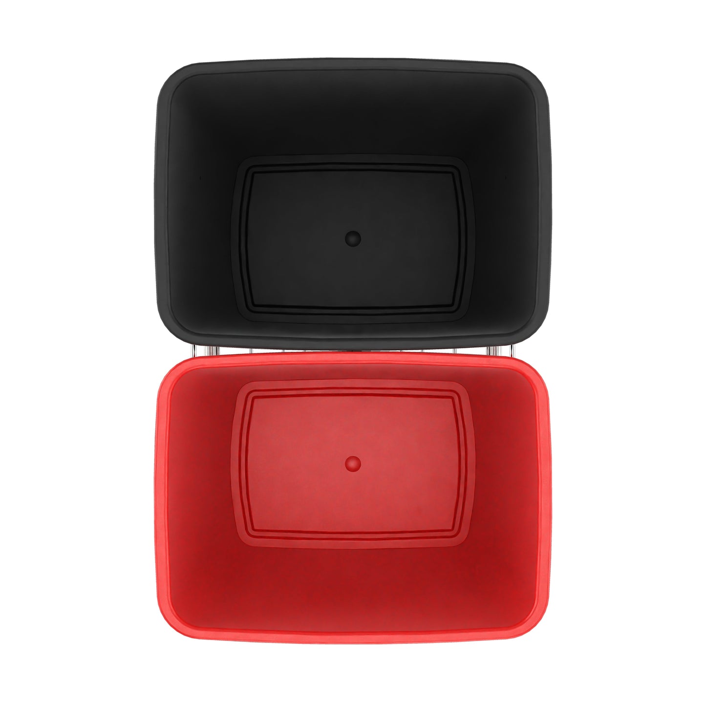 Rev-A-Shelf Double Pullout Trash Can 35 qt. for Kitchen, Red, RV-18KD-1618C-S