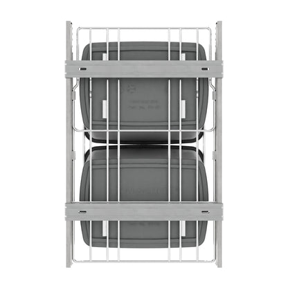 Rev-A-Shelf Double Pullout Trash Can 35 qt. for Kitchen, Silver, RV-18KD-17C S