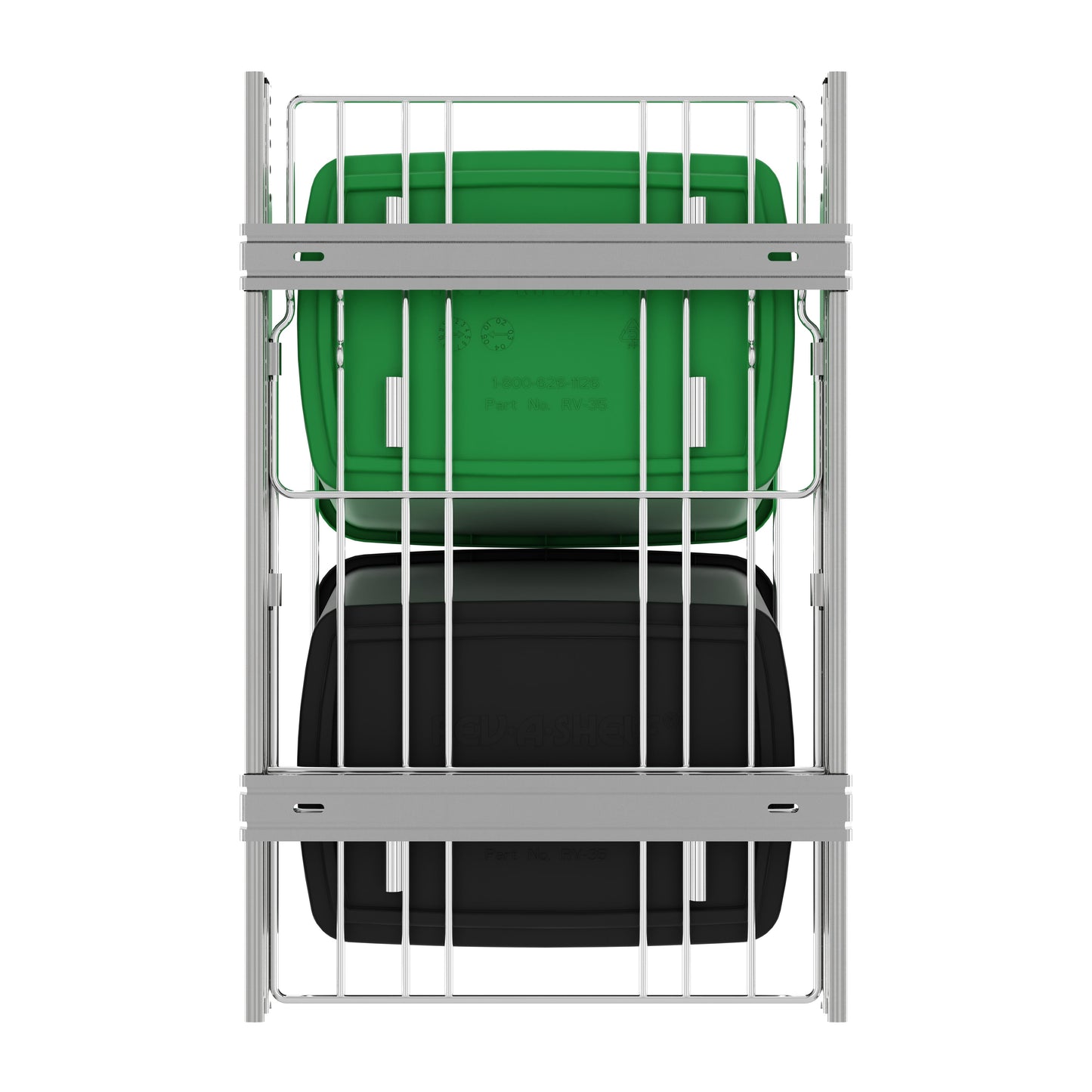 Rev-A-Shelf Double Pullout Trash Can 35 qt. for Kitchen, RV-18KD-1918C-S