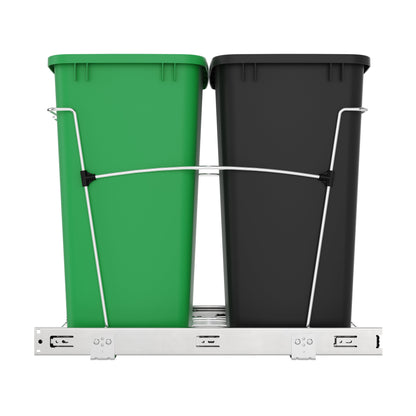 Rev-A-Shelf Double Pullout Trash Can 35 qt. for Kitchen, RV-18KD-1918C-S