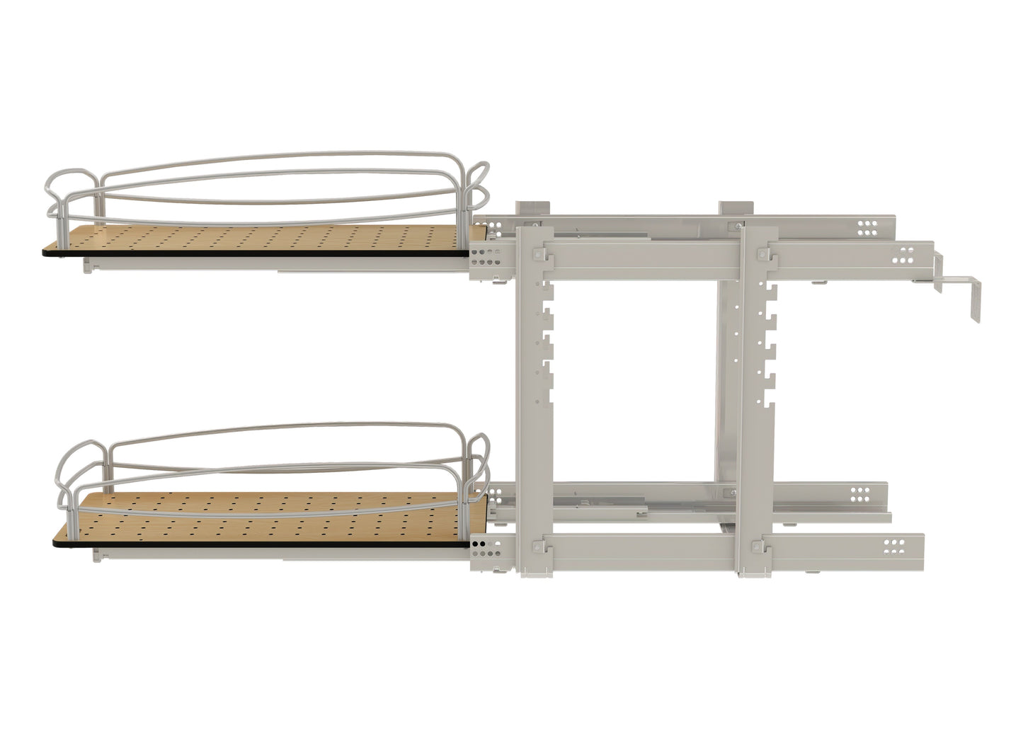 Rev-A-Shelf Two-Tier Solid Bottom Pullout Base Cabinet Organizer, 54BK-12SC-2-1