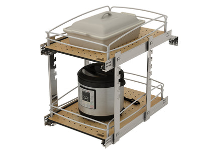 Rev-A-Shelf Two-Tier Solid Bottom Pullout Base Cabinet Organizer, 54BK-15SC-2-1