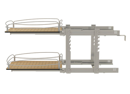 Rev-A-Shelf Two-Tier Solid Bottom Pullout Base Cabinet Organizer, 54BK-15SC-2-1