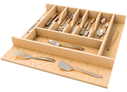 Rev-A-Shelf Natural Maple Right Size Utensil Drawer Insert, 19 1/4" x 19 1/2"
