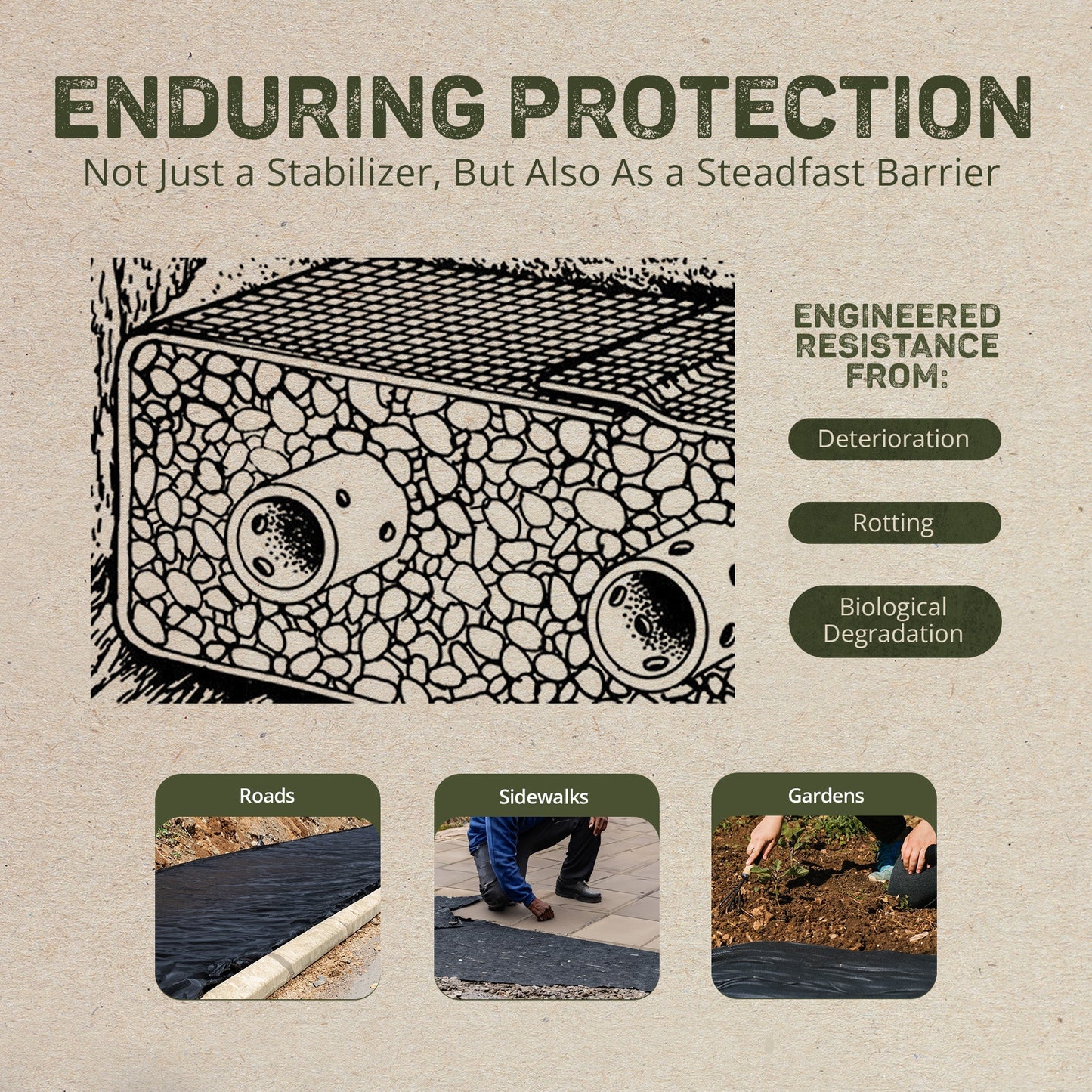 DeWitt Non Woven 4Oz Filter Fabric Patio or Sidewalk Protection Cover, 4' x 100'