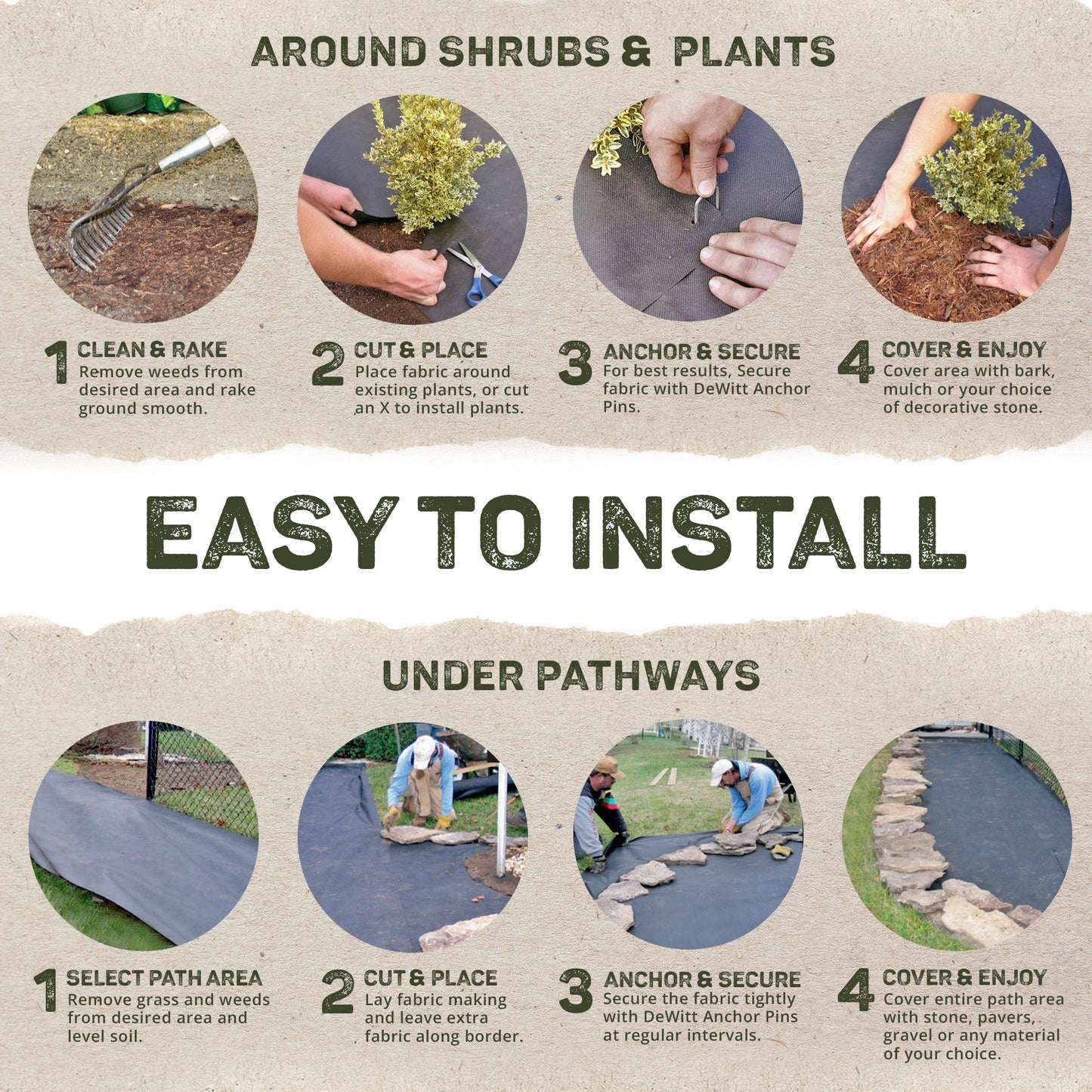 DeWitt Sunbelt 6 Foot Woven Weed Barrier Landscape Fabric Ground Cover, 200 Feet