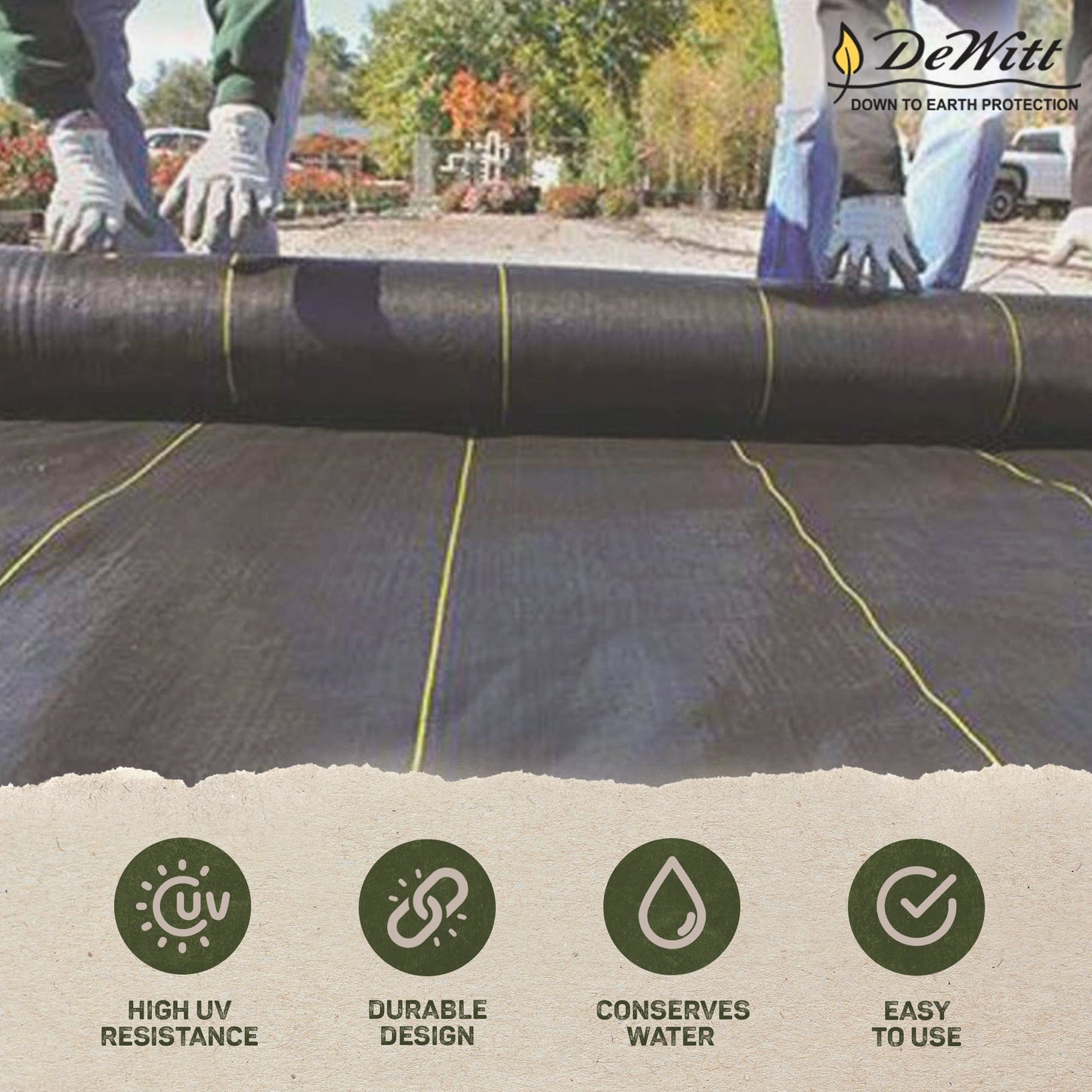 DeWitt Sunbelt 4'x300' Woven Weed Barrier Landscape Fabric Ground Cover (6 Pack)