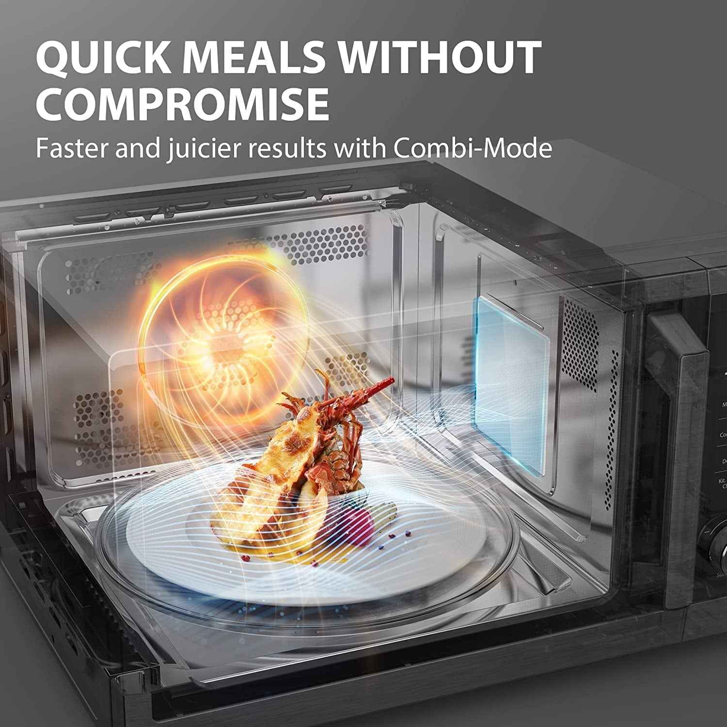 TOSHIBA 7-in-1 Countertop Microwave Oven Air Fryer Combo, Inverter, Convection, Broil, Speedy Combi, Even Defrost, Humidity Sensor, Mute Function, 27 Auto Menu&47 Recipes, 1.0 cu.ft/30QT, 1000W