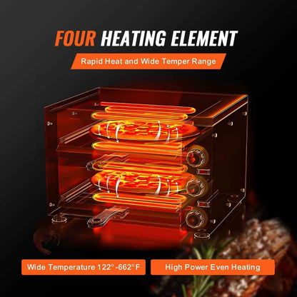 VEVOR Electric Pizza Oven for Countertops, 12-inch, 1700W, with Temp Control & 0-120 Min Timer, Even Baking Technology & Easy Clean Crumb Tray, Ideal for Both Commercial & Home Kitchens