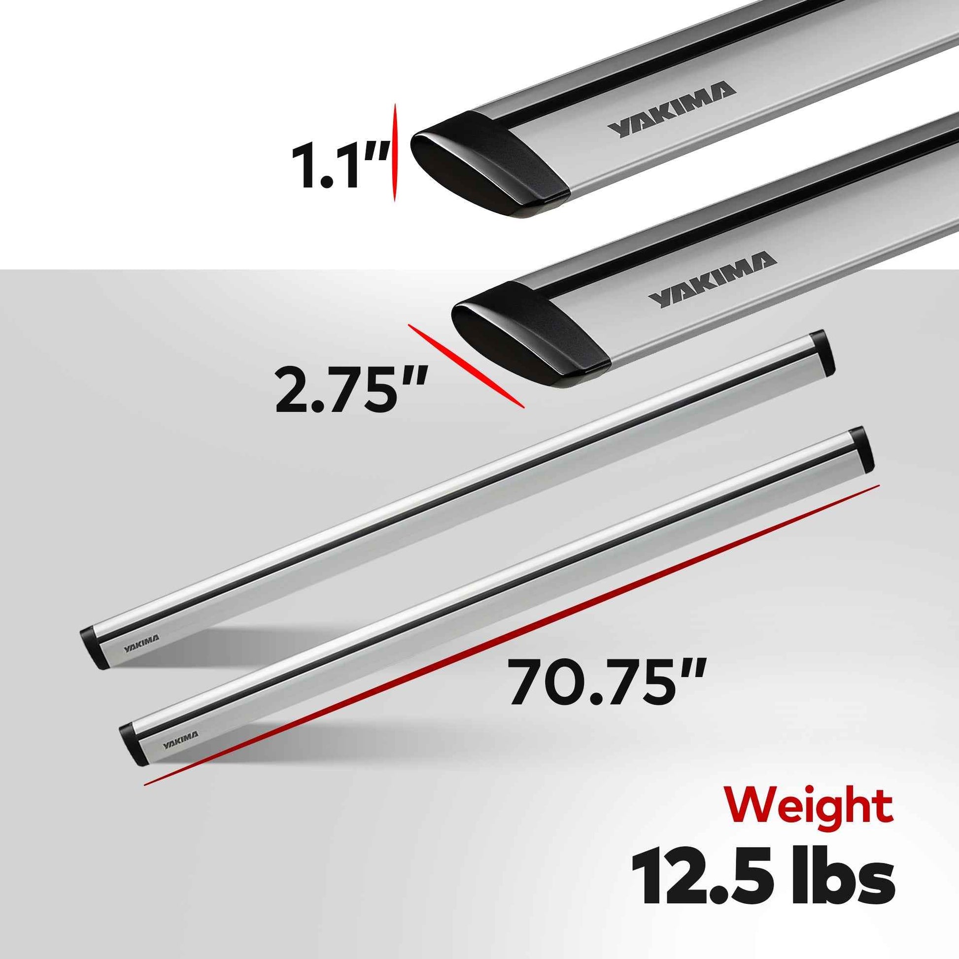 Yakima 70" Pair JetStreamRoof Rack Crossbars, Compatible with StreamLine Towers