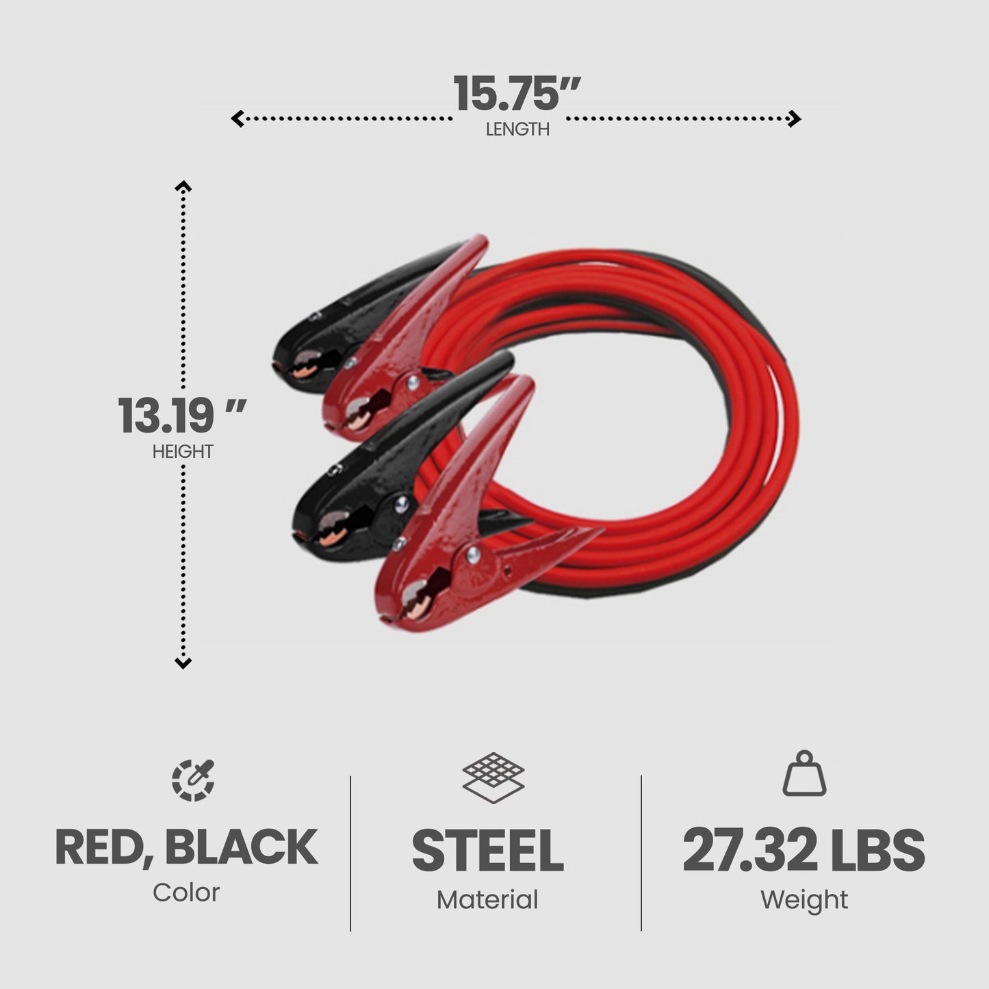 Master Mechanic 2 Gauge Heavy Duty Jumper Cables for Car & Truck Battery, 20-Ft - Find Fresh Goods