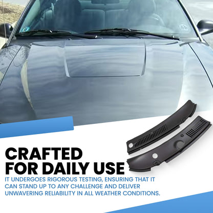 Brock 2 Piece Cowl Grille Assembly Replacement for 99 to 04 Ford Mustang, Black - Find Fresh Goods