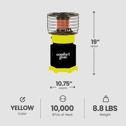 Comfort Gear 2 Pack 360 Degree Propane Heater, 7500 to 10000 BTU, Black/Yellow