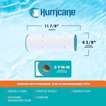 Hurricane HF4320 Replacement Spa Filter Cartridge for PA20-4 and Unicel C-4320