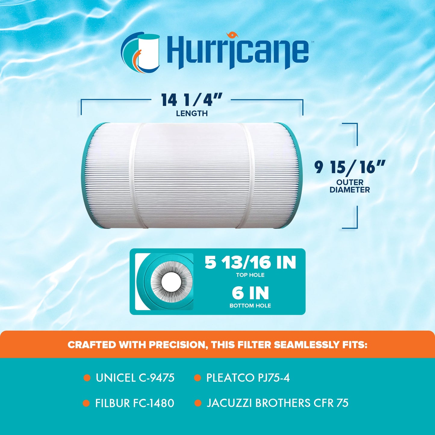 Hurricane Filters HF9475-01 Advanced Pool and Spa Cartridge Filter Replacement