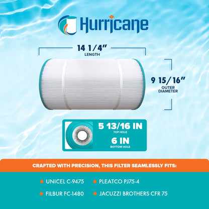 Hurricane Filters HF9475-01 Advanced Pool and Spa Cartridge Filter Replacement