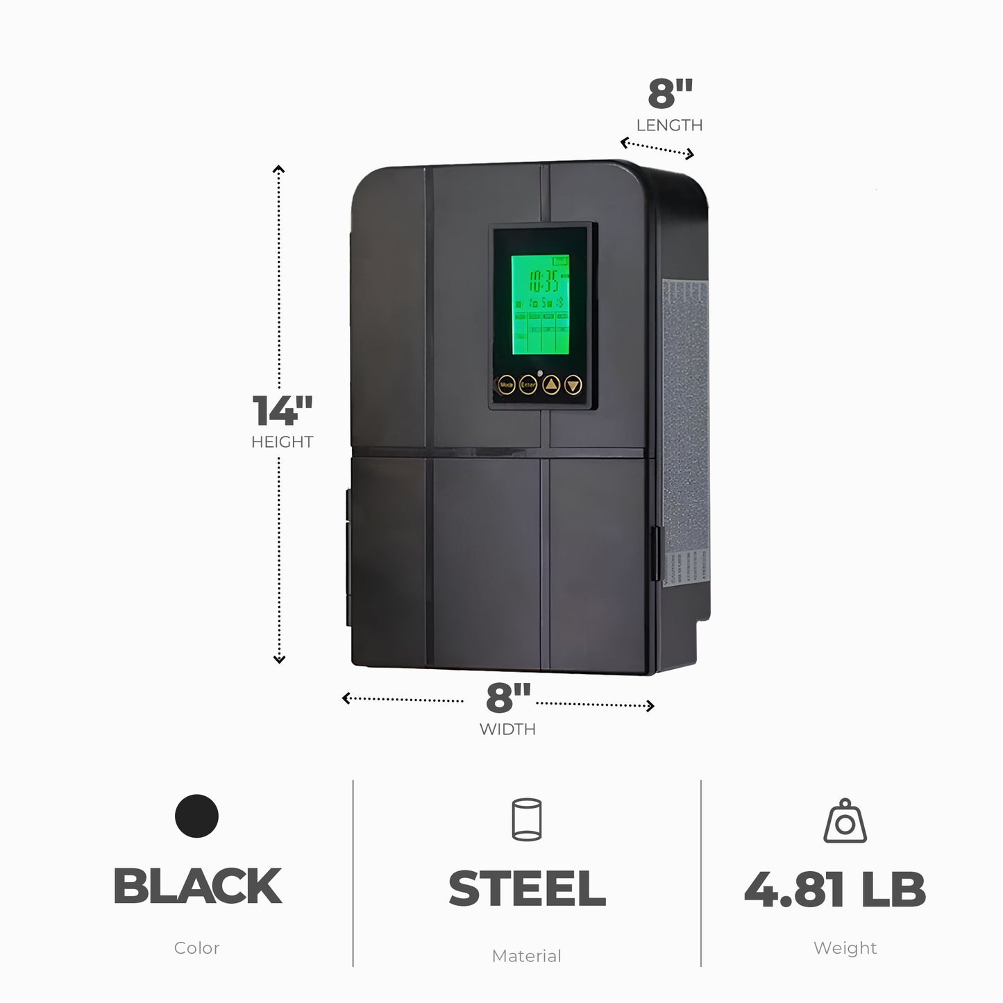 Fusion 120 Watts Low Voltage Stake Light Transformer with Built-In Timer, Black