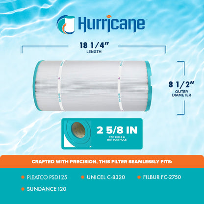 Hurricane HF8320-01 Advanced Pool and Spa Filter Cartridge Replacement, White