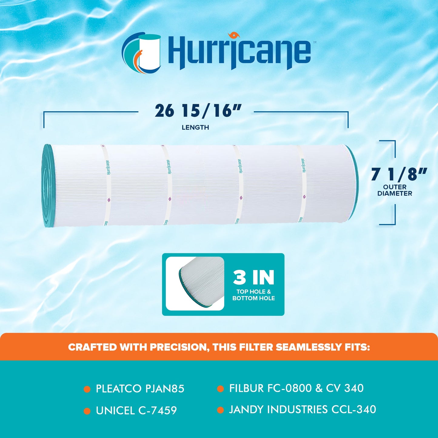 Hurricane 16 Pack HF7459-04 Advanced Pool and Spa Filter Cartridge Replacement
