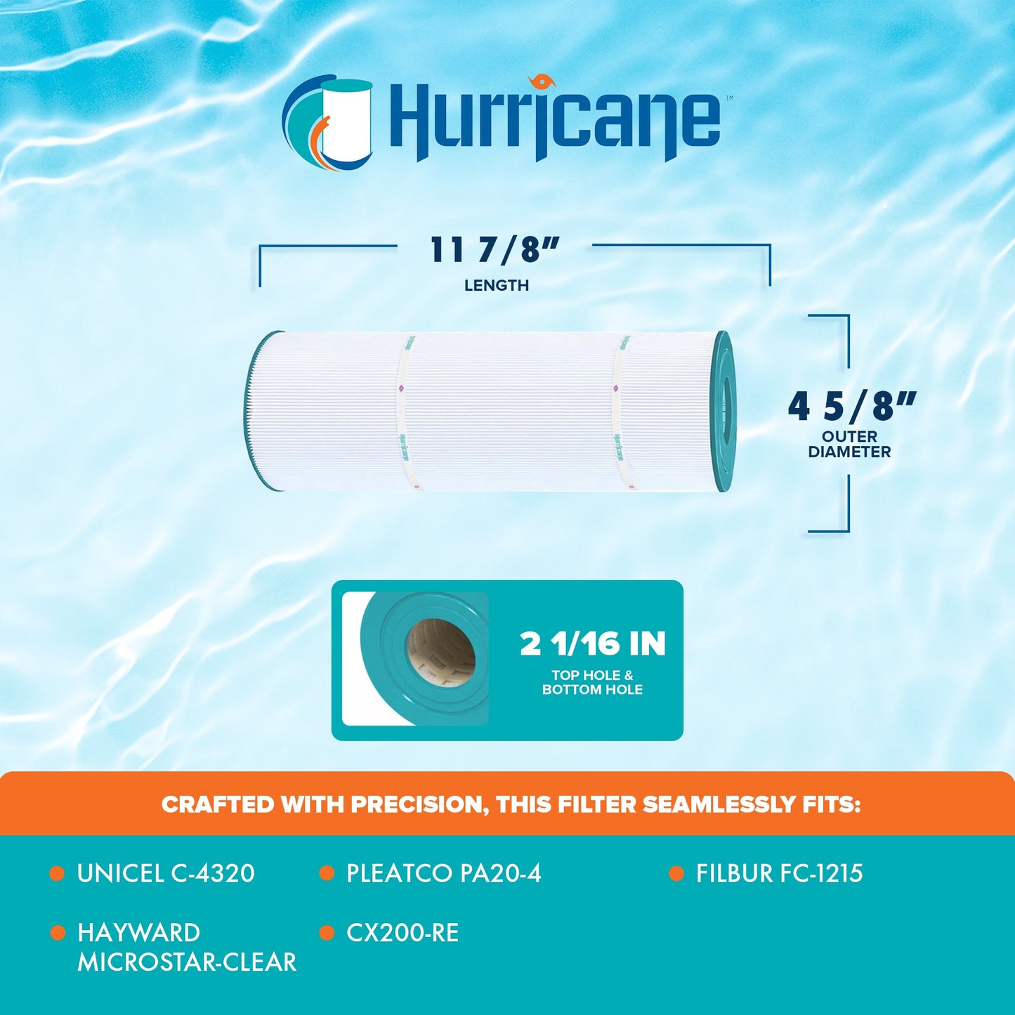 Hurricane Replacement Spa Filter Cartridge for PA20-4 and Unicel C-4320, 3 Pack