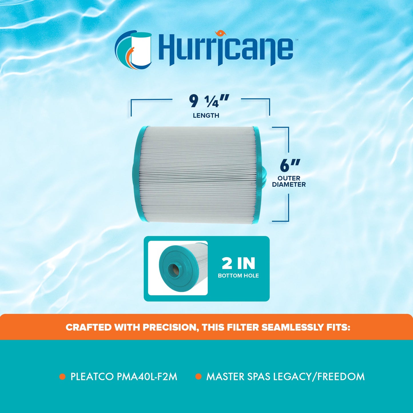 Hurricane 2 Pack HF-MAS09-01 Advanced Pool and Spa Filter Cartridge Replacement