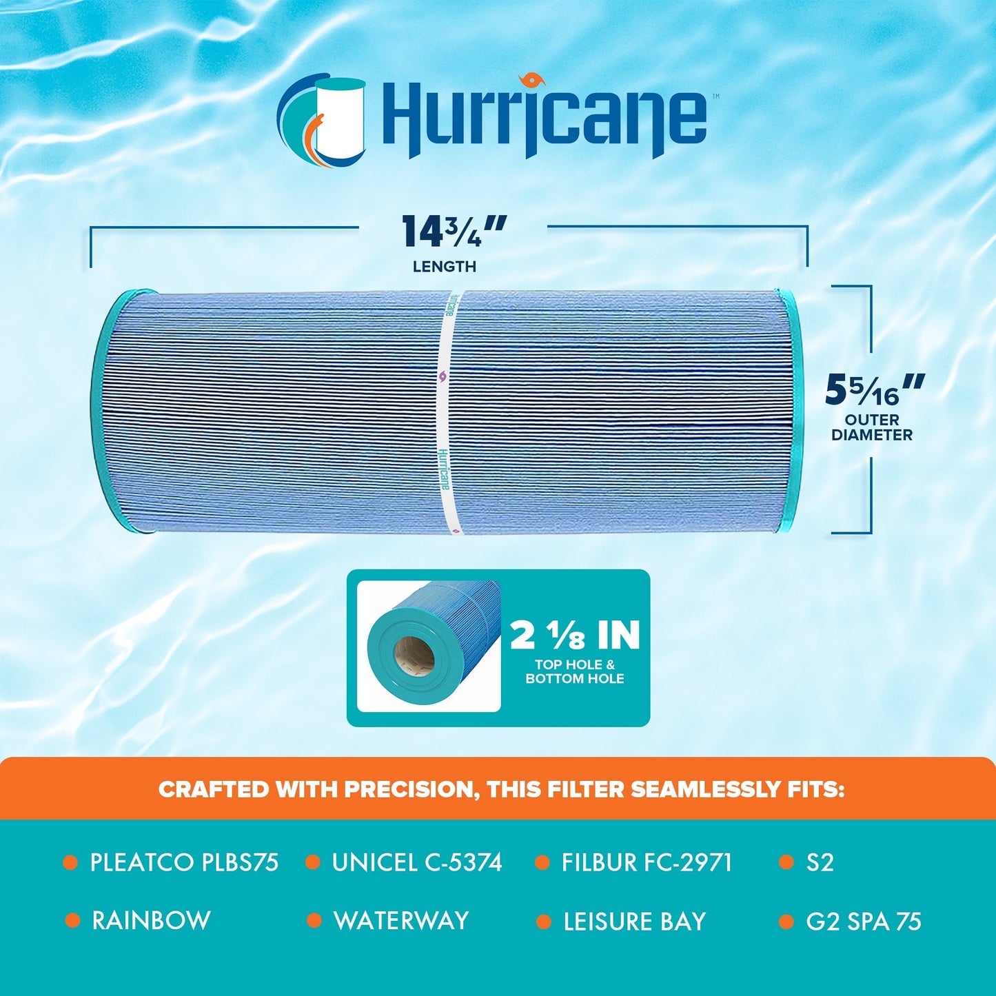 Hurricane 3 Pack HF5374-01M Elite Aseptic Pool Spa Filter Cartridge Replacement