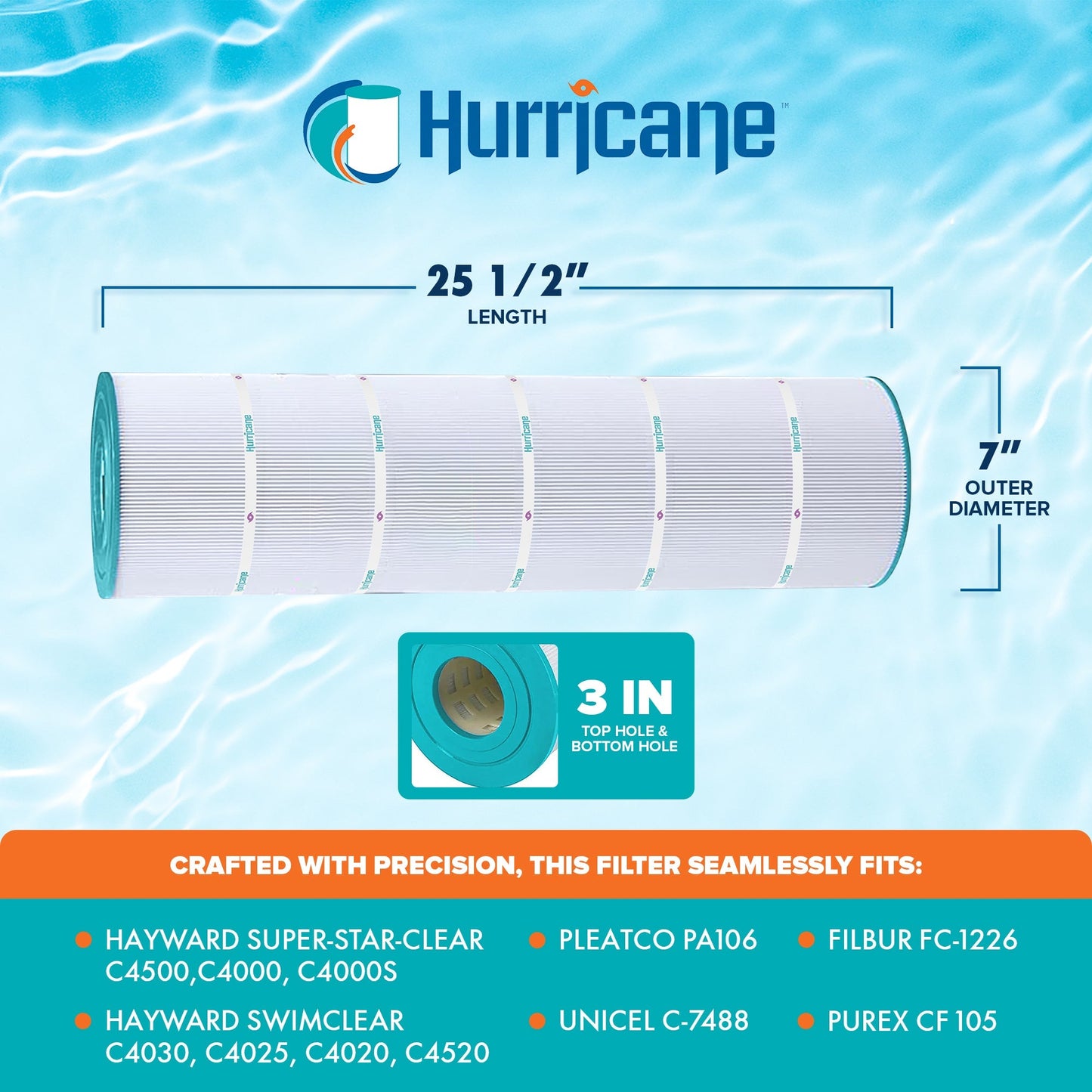 Hurricane 12 Pack HF7488-04 Advanced Pool and Spa Filter Cartridge Replacement