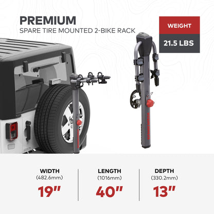 Yakima SpareRide Vehicle Rear Spare Tire Mounted 2 Bike Bicycle Rack, Gray/Black - Find Fresh Goods