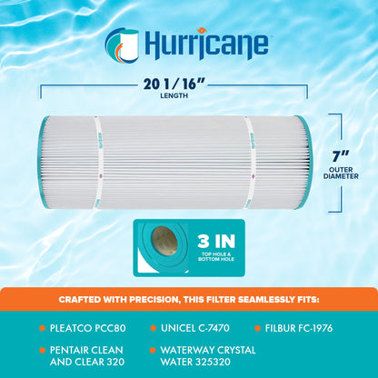 Hurricane 16 Pack HF7470-04 Advanced Pool and Spa Filter Cartridge Replacement