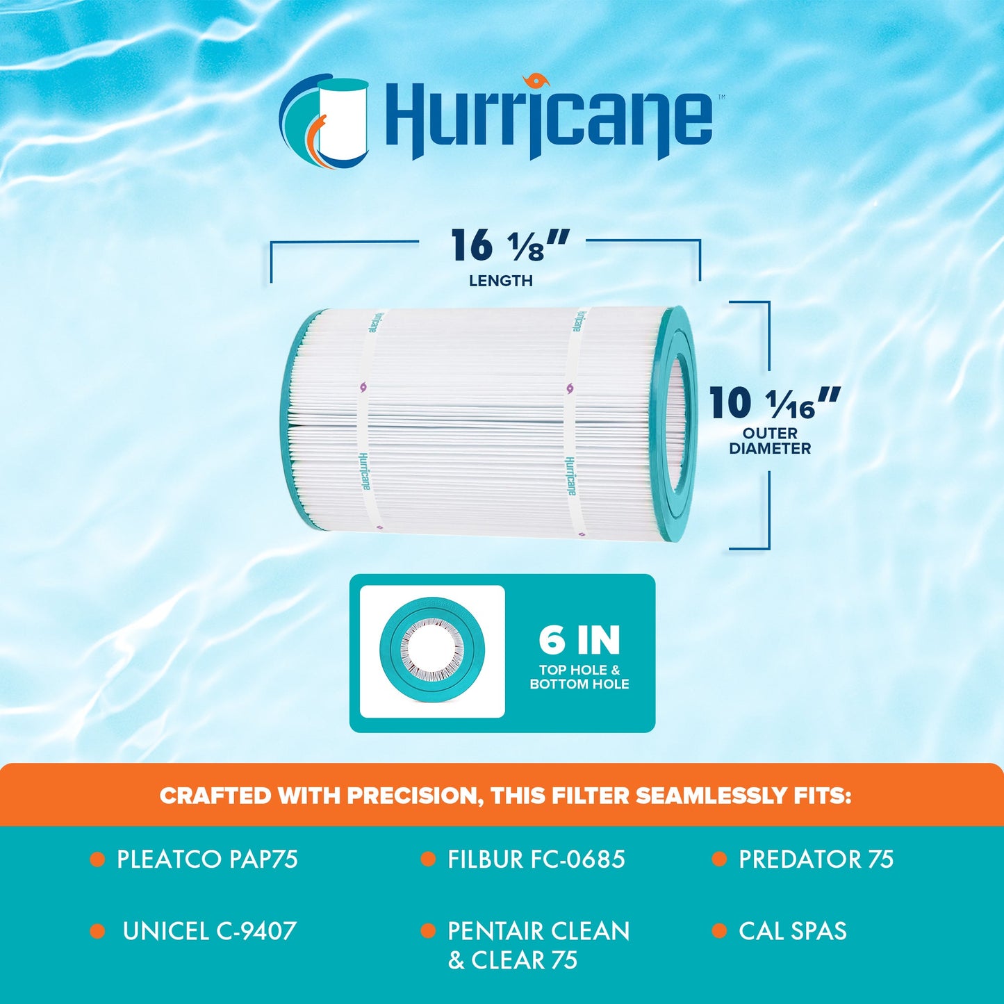 Hurricane 2 Pack HF9407-01 Advanced Pool and Spa Filter Cartridge Replacement