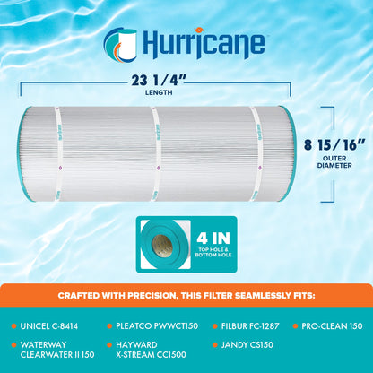Hurricane 3 Pack HF8414-01 Advanced Pool and Spa Filter Cartridge Replacement