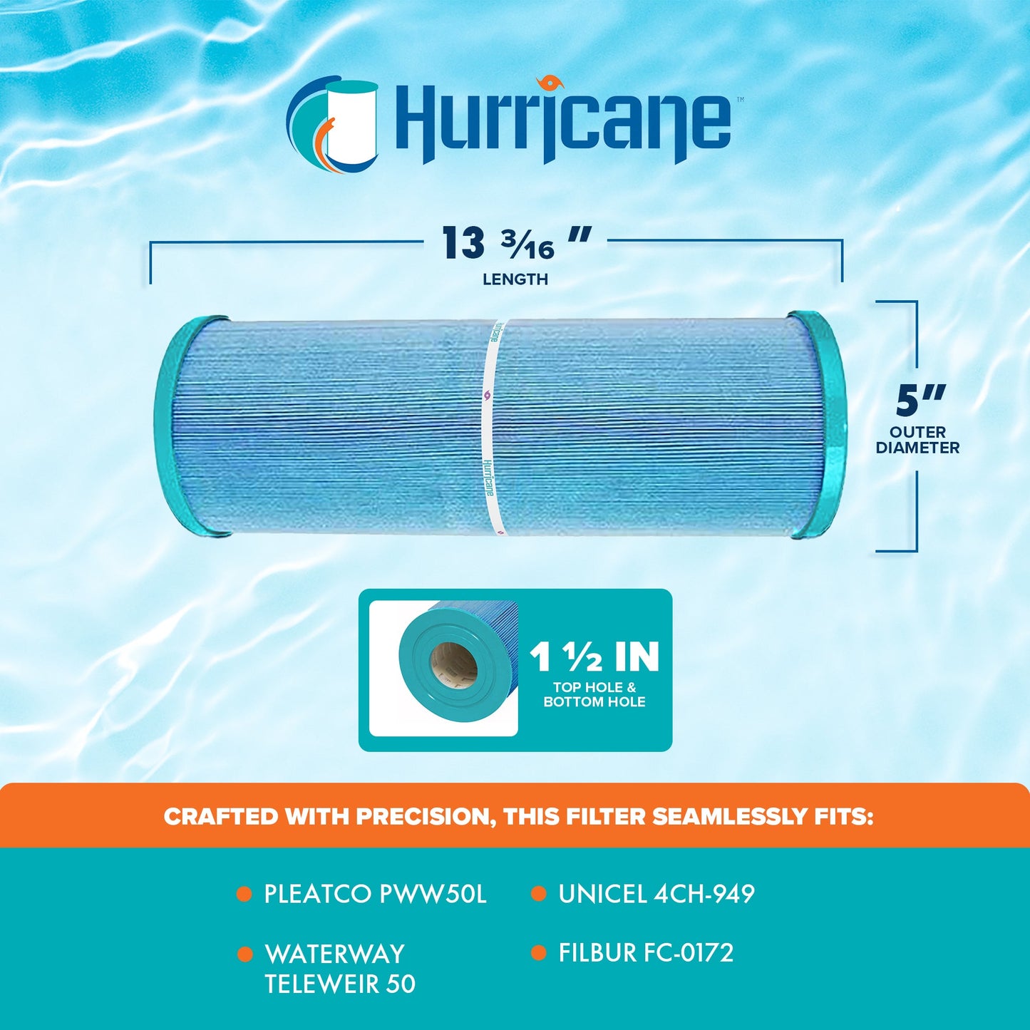 Hurricane 4 Pack HF4H949-01M Elite Aseptic Pool Spa Filter Cartridge Replacement