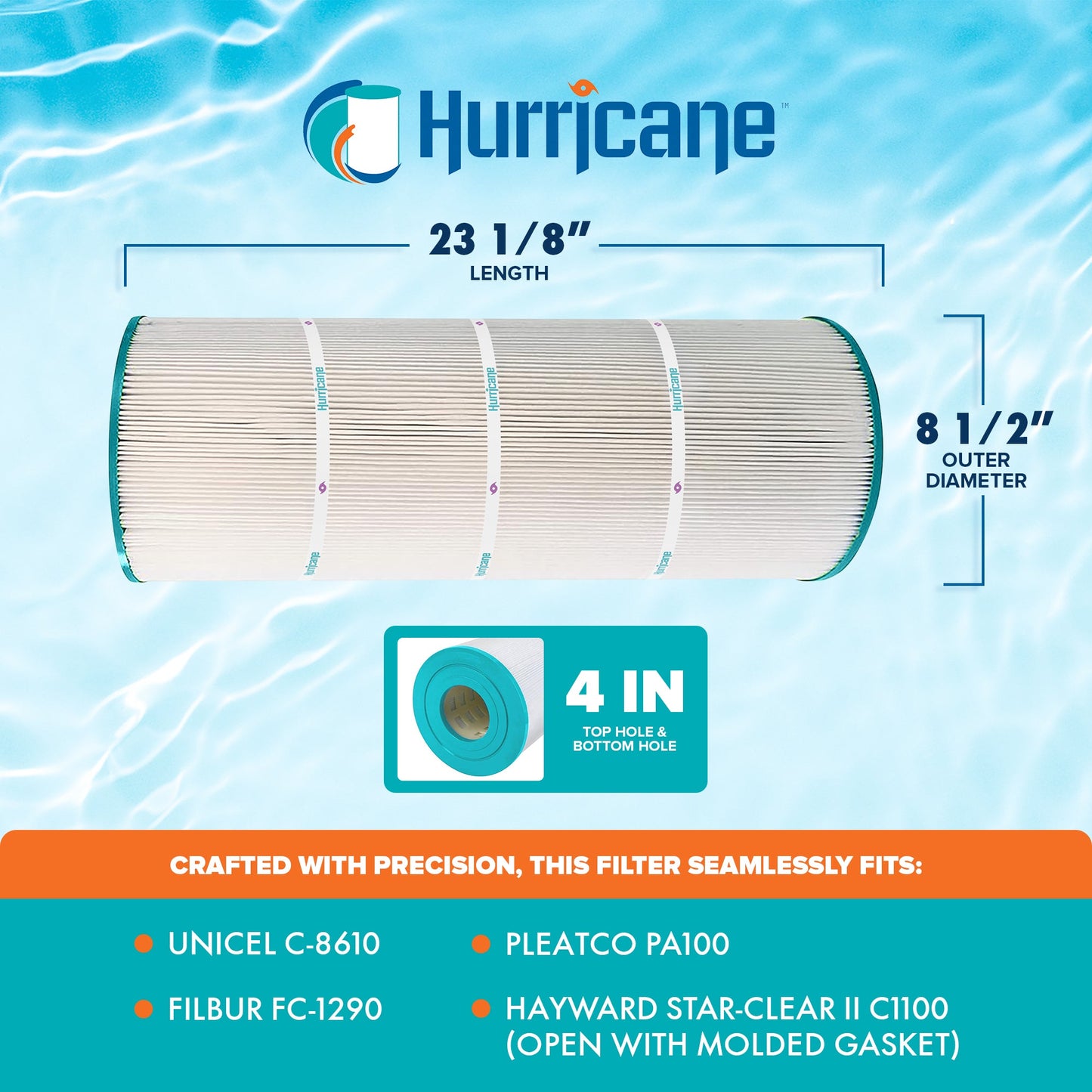 Hurricane 2 Pack HF8610-01 Advanced Pool and Spa Filter Cartridge Replacement