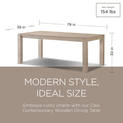 Maven Lane Cleo Contemporary Wooden Dining Table in Refined White Finish