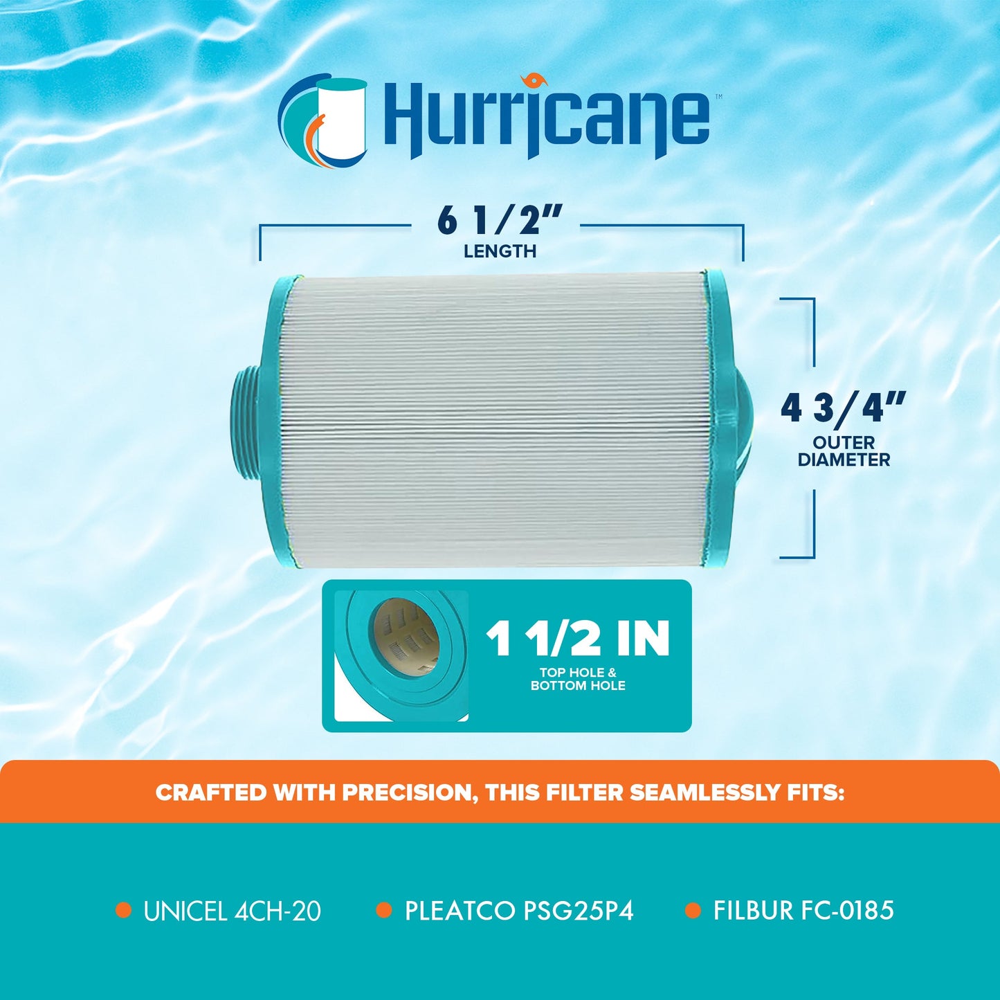 Hurricane 4 Pack HF4H20-01 Advanced Pool and Spa Filter Cartridge Replacement