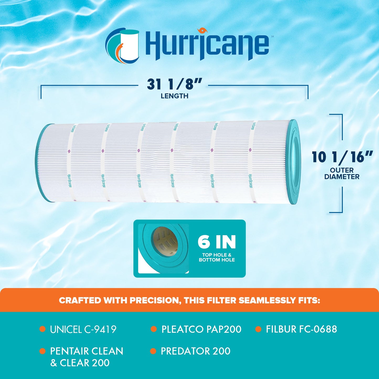 Hurricane 4 Pack HF9419-01 Advanced Pool and Spa Filter Cartridge Replacement