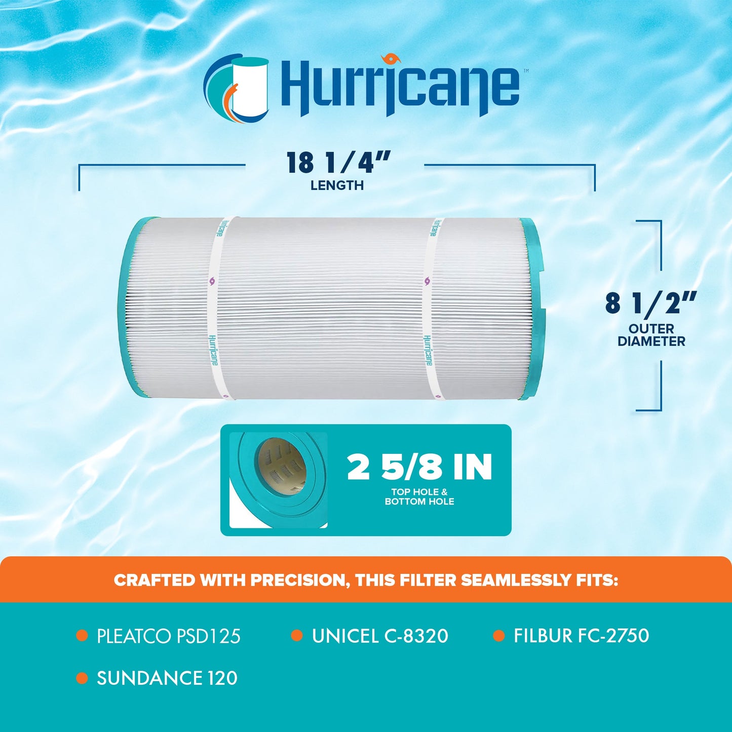 Hurricane 2 Pack HF8320-01 Advanced Pool and Spa Filter Cartridge Replacement