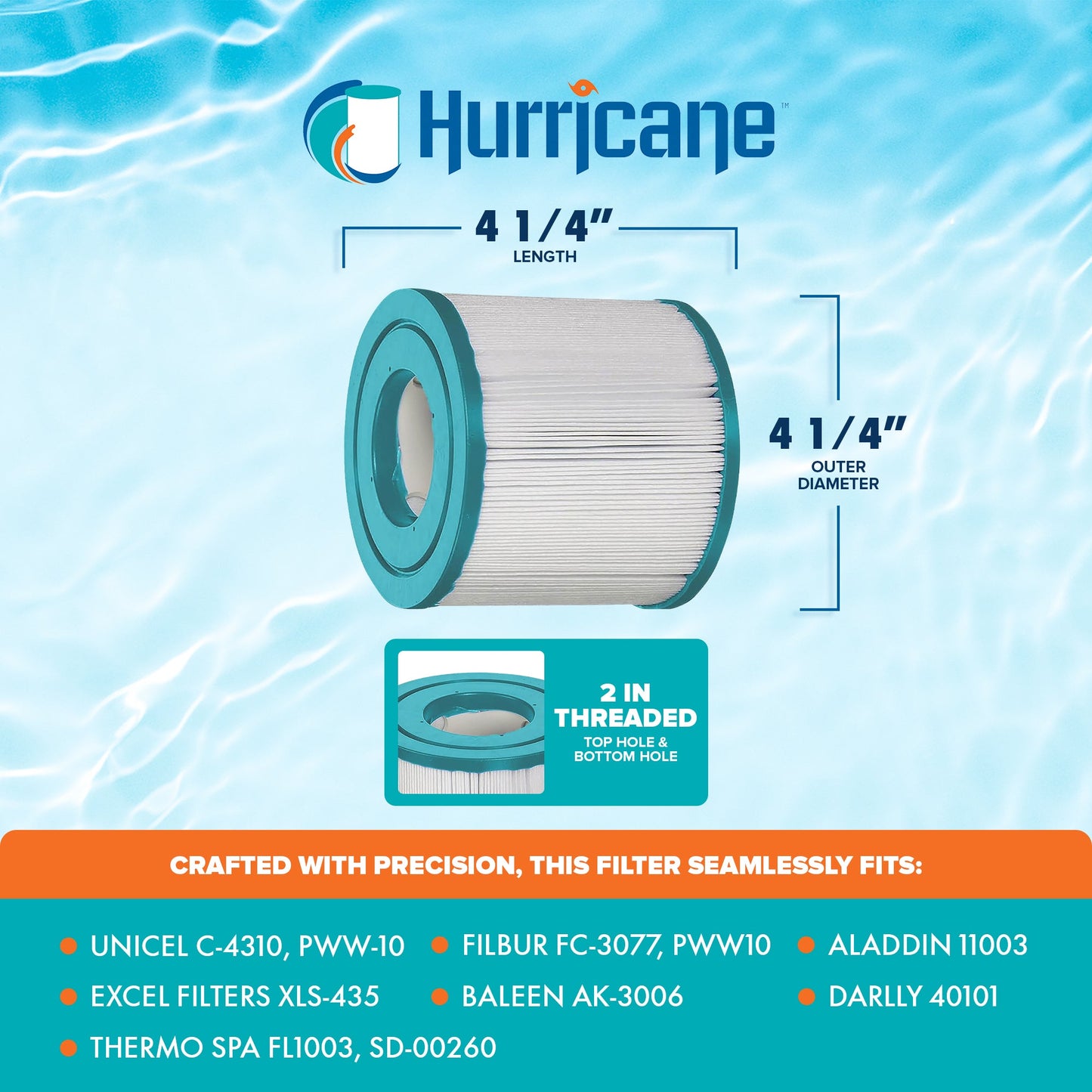 Hurricane 6 Pack HF4310-02 Advanced Pool and Spa Filter Cartridge Replacement