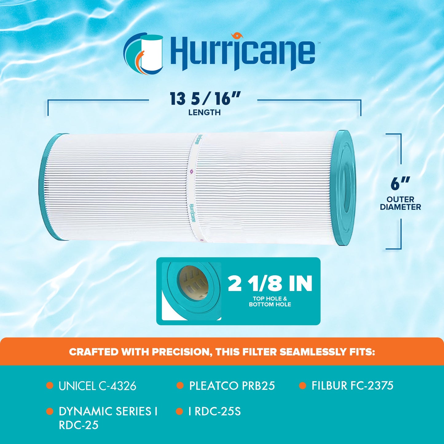 Hurricane HF4326 Spa Filter Cartridge Replacement, PRB25 & Unicel C-4326, 4 Pack