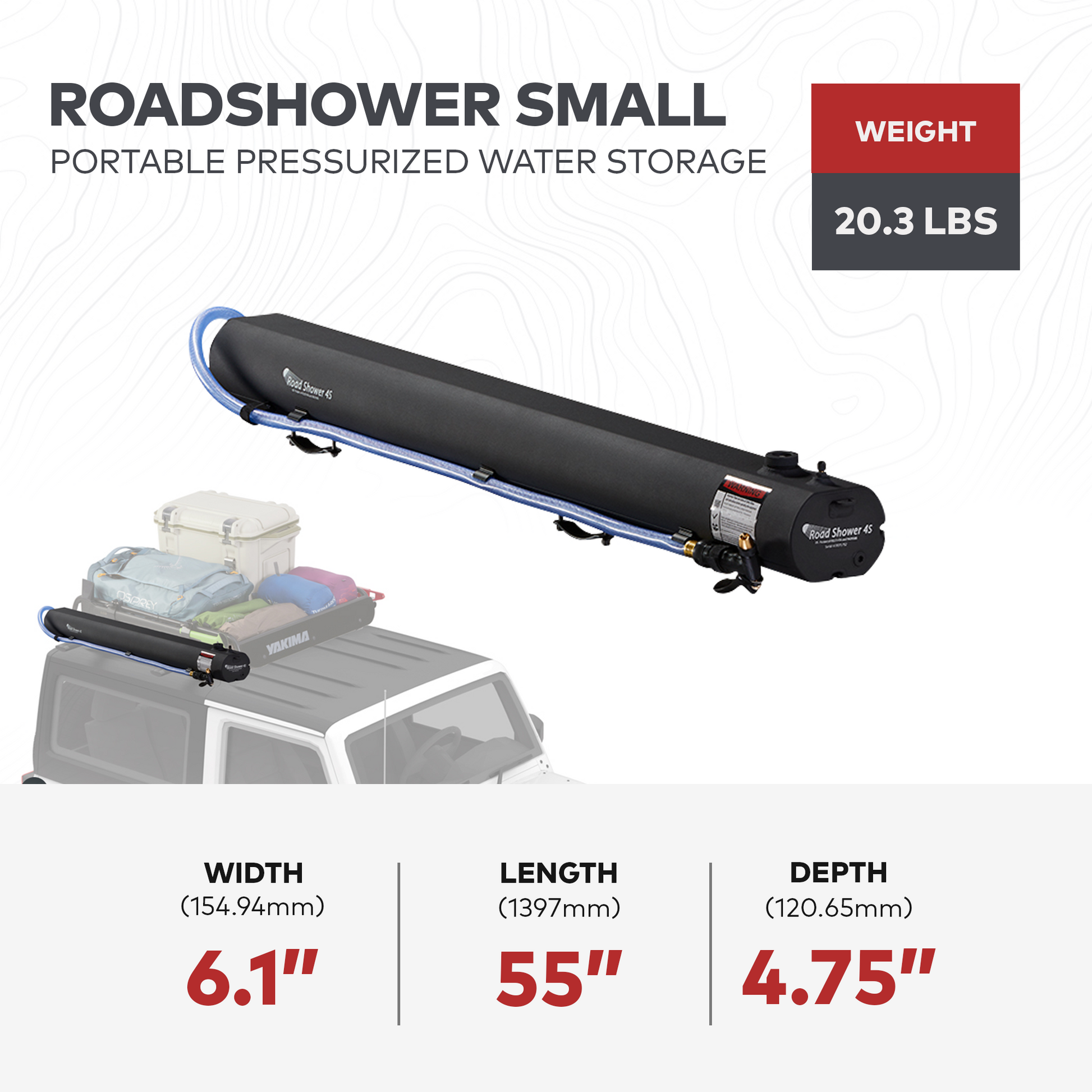 YAKIMA RoadShower Small 4 Gal Portable Aluminum Pressurized Water Storage, Black