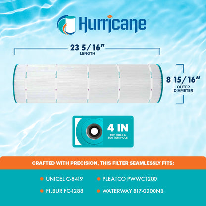 Hurricane HF8419-01 Advanced Swimming Pool Filter Cartridge Replacement, White