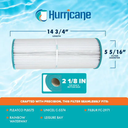Hurricane 3 Pack HF5374-01 Advanced Pool and Spa Filter Cartridge Replacement