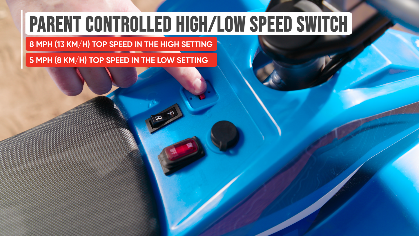 Razor Kids Electric Off Road Mini Dirt Quad Bike 4 Wheeler ATV 24 Volt, Blue