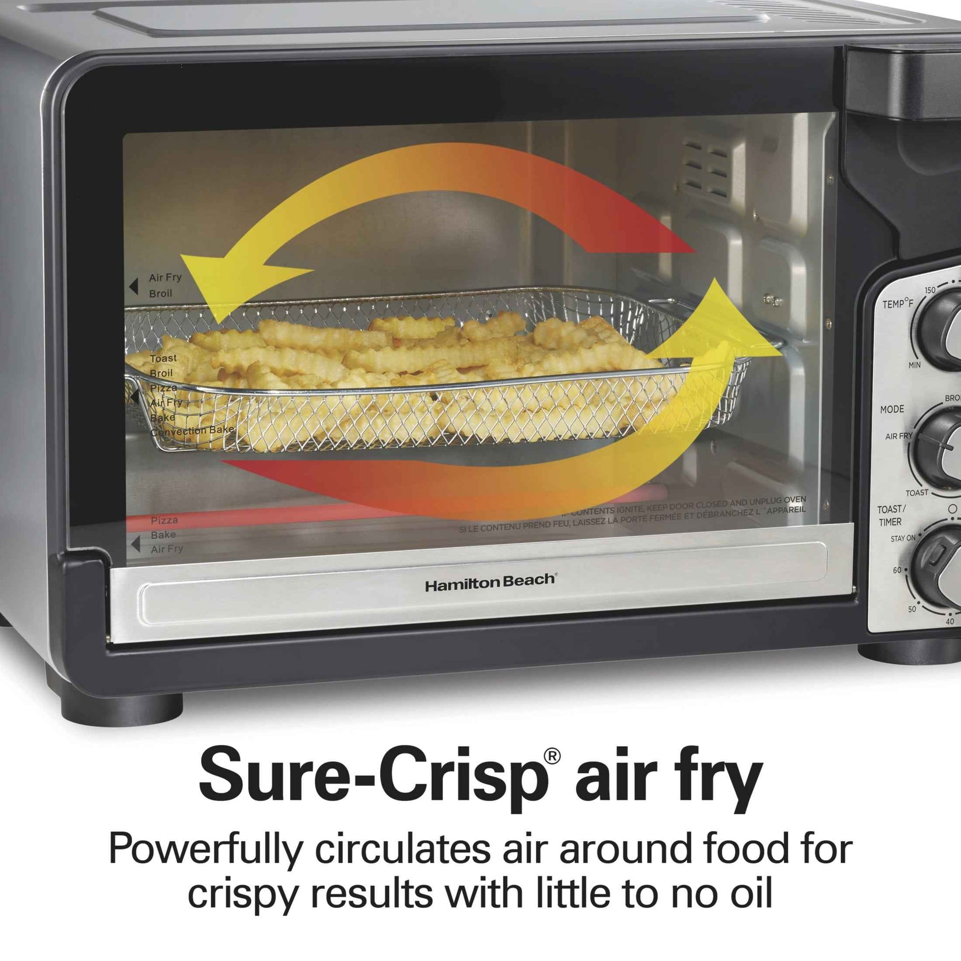 Hamilton Beach Easy View XL Toaster Oven with Sure-Crisp® Air Fry, 1750W, 6 Slice Capacity, 31460